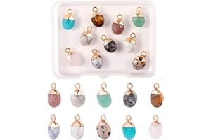 BEEFLYING Colgantes de Piedras Preciosas Naturales En Forma de Vaina Encantos de Piedras Preciosas Facetadas Encantos de Piedra de Ágata de Cristal para Joyería Collares Fabricación