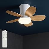 64cm Modern Goes Uzaktan Kumandalı 5 Kanatlı Tavan Vantilat&ouml;r&uuml; Ve Led Lamba Işık 42W Beyaz-Meşe