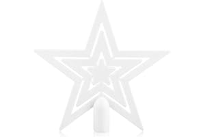 com-four® Adorno de árbol de Navidad con Estrella Brillante - Adorno de Estrella para árbol de Navidad - Adorno de árbol de Navidad para Cualquier Adorno de árbol - Flor de Pascua irrompible