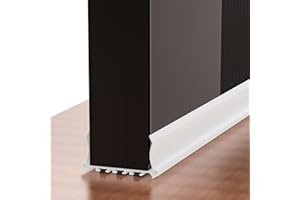 CEVILLAE Zugluftstopper für Türen 100cm Türdichtung Unten mit Türbesen Selbstklebend Zugluftstopper Tür Luftzugstopper Türbodendichtung für 3,5 bis 5,5cm Dicke Türen und Spalt Unten von 0,3 bis 2cm