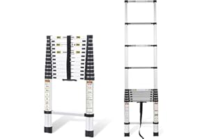 RIKADE Telescopic Ladder, 16.5FT/5M Aluminum Telescoping Ladder with Non-Slip Feet, Portable Extension Ladder for Household and Outdoor Working, Attic Ladder 330lb Capacity
