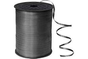 Eitolo 500 Yards Black Ribbon for Balloons, 5mm Curling Ribbons for Gift Wrapping, Bow Ribbon for Crafts, Birthday, Festival, Christmas, New Years Party Decorations