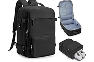 wassdins Mochila Viaje Cabina Avion 40x20x30 Mujer Hombre, Maletas de Viaje Cabina Mochila Viaje Cabina Avion 40x20x25 Ryanair Impermeable Travel Backpack