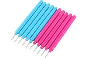 HZTYYIER Quilling Werkzeug Set, 10 Stück Papier Quilling Stifte, Kunststoff Schlitz Roller, Origami Stift