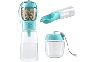 Granvoo Borraccia per Cani Portatile 550ml, Bottiglia D'acqua per Cani, Borraccia da Viaggio per Cani, Borraccia Acqua per Cani da Viaggio, Borraccia per Cani, Borraccia per Animali (Blu, 550ml)