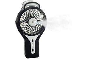Welltop Mini ventilateur de brumisation USB portatif avec humidificateur de brume de refroidissement personnel Batterie rechargeable Ventilateur de rafraichissement de brume portable pour la maison, le bureau et les voyages Noir