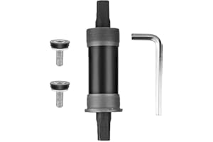 BOLOEST Support inférieur de vélo 122,5 mm carré, trou conique, axe de vélo, manivelle, pour VTT, route, vélo de course (avec clés et vis)