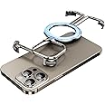 OATSBASF for iPhone 15 Pro Bumper Case, with Invisible Magnetic O-Ring Stand Case, Minimalist Phone Case for iPhone 15 Pro 6.1", Frameless Case, Natural Titanium