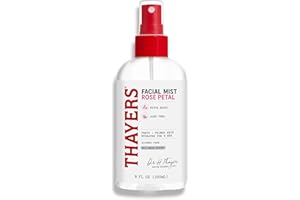 THAYER'S Thayers Natural Remedies Lozione Nebbia Viso Delicata Amamelide Petali di Rosa con Aloe Vera Biologica, Luminosità Restringe Pori, Senza Crudeltà, Senza Alcool, Vegano, 237 ml