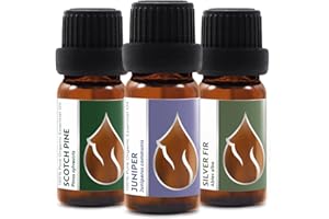 ESSENCES BULGARIA Cofre de Aceites Esenciales Orgánicos "Magia de Bosque" | Pino silvestre + Enebro + Abeto plateado | 100% Puro y Natural | Sin Diluir | Grado Terapéutico | Granja Familiar | Sin OMG | 3 Piezas x 10 ml