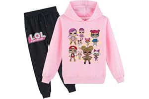 Erichman Primavera otoño Lindas niñas Pullover Sudadera Traje chándal Conjuntos con Capucha y Pantalones de chándal Traje para niños