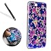 Produktbild Hülle für iPhone 7 Plus,Reflect Blue Light Case für iPhone 7 Plus,Leeook Schön Mode Neu Cool Blau Licht Rot Rose Floral Blume Grün Blatt Muster Entwurf Shining Glitzer TPU Soft Weich Ultra Thin Dünn Zurück Silikon Handyhülle TPU Gel Soft Back Cover Schutzhülle Tasche Schutzhülle Case Cover Bumper für iPhone 7 Plus (5.5 Zoll) + 1 x Schwarz Eingabestift-Red Rose Flower Green Leaf