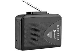 JINGFENG TON009 Portable Cassette Player AM/FM Radio Auto Reverse Auto Stop Mini Stereo Tape Player with 3.5mm Earphone Jack Adjustable Volume for Home School Travel