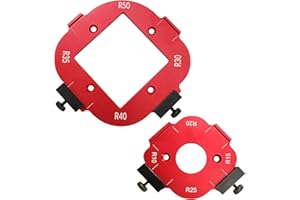 CDIYTOOL Gabarit de défonceuse en alliage d'aluminium, outil auxiliaire de coupe à l'arc, gabarit d'angle pour défonceuse R10 R15 R20 R25 R30 R35 R40 R50