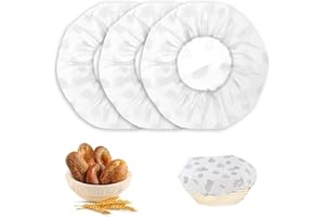 MAGISEL Tissu en Lin pour à Pain,Pâte de Cuisson Couverture,Paquet De 3 Housses De Protection De Qualité SupérieurePâte de Cuisson Couverture pour Panier à Fermentation, Extra Solides et Indéchirables-ø 27cm