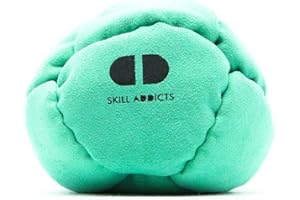 Skill Addicts Footbag (Freistil Foot Bag für jedes Fähigkeitsniveau, Enthält einen Satz Hackysack-Aufkleber und eine App zum Erlernen von Tricks)