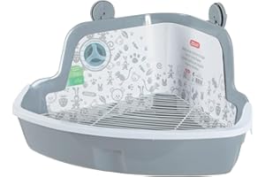 Zolux Maison de Toilette d'angle Rongeur Taille Large Grise 43 x 32 x 20 cm