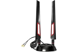 VRYTH WiFi 6E Antenna Tri-Band 2.4GHz + 5GHz + 6GHz Router with Omnidirectional Magnetic Base for PC Desktop Computer Gaming Motherboard WiFi 6 Wireless Router Bluetooth Network Range Extender Booster