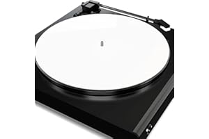 GOSHYDA Alfombrilla Acrílica para Tocadiscos, para Tocadiscos de Vinilo LP, Profesional que Reduce el Ruido del Polvo Estático, para Tocadiscos de 12 Pulgadas (blanco brillante)