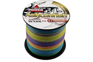 Ashconfish Braided Fishing Line- 4 Strands Super Strong PE Fishing Wire-100M/300M/500M/1000M/1500M/2000M(109/328/547/1093/1640/2187Yards)- 6lb to 100lb Abrasion Resistant-Zero Stretch-Multiple Colors