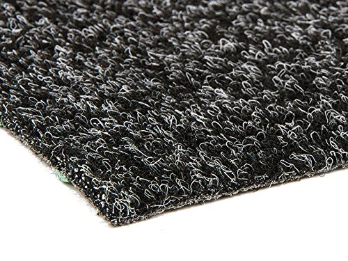 Premium Kunstrasen Rasenteppich PARK mit Noppen in Meterware – Anthrazit, 1,33m x 2,50m ✓ Vlies-Kunstrasen mit Drainagenoppen ✓ Robust ✓ Pflegeleicht & Strapazierfähig & weiche Vlies-Oberfläche | Kunstrasenteppich