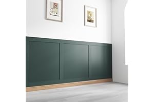 Home Treats Wall Panelling Kit Shaker Style 3D Panel Kit | Paintable MDF Wood Wall Mounting Slats Extending 6 Slats 90 x 9.7 x 0.9 cm