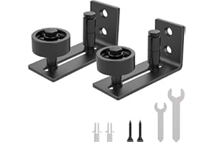 WINSOON 2 PC Sliding Barn Door Floor Guide Wall Mounted Hardware for Flush Bottom Adjustable Stay Rollers,8 Setup Options,Smooth Wheels Fit Most Closet Pocket Doors