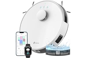 LEFANT M1 Robot Aspirapolvere Lavatrice 2 in 1, 5500Pa, Navigazione LiDAR, Cartografia Multistadio, Aree Virtuali, Collegato da Alexa/APP/WiFi, Ideale per peli di animali, tappeti e pavimenti duri