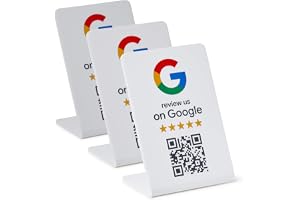 ProsperQR - Google Review-stativ - NFC och QR-kod, enkel installation, för alla företag (3-pack)