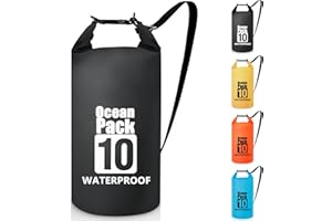 Invool Bolsa Estanca, 5L 10L 20L 30L Bolsa Impermeable Mochila Estanca Bolsa Seca, Bolsa Seca con Correa de Hombro Ajustable para Pesca, Rafting, Camping, Senderismo, Esquí, Pesca