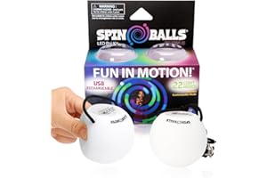 SPIN BALLS Bolas Lumineuses - USB Rechargeable avec 22 Modes et Motifs Lumineux Colorés – Balle de Jonglage Durable, Soft-Core LED Balles Jonglage avec Cordons Ajustables et Lanières Double Boucle