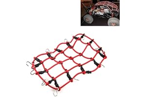 ZuoLan 1/10 RC Elastic Luggage Net with Hooks for TRX-4 D90 C001 1:10 RC Vehicles Crawler Truck Car (Red)