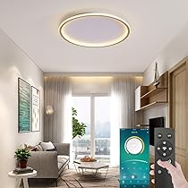 Golden Smart Ceiling Light Dimmable Low Profile Ambient Light Fixture With Bt Wireless Smart Flush Mount Lamp Home App Remote Control 3 Color In One Led Ceiling Light 36w Close To Ceiling