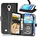 Produktbild UBMSA-Neue Luxus-Leder-Mappen-Schlag-Standplatz-Fall-Abdeckung Taschen and Schalen f¨¹r Samsung Galaxy S4 [Eingebaute 9 Kreditkarten Slots]
