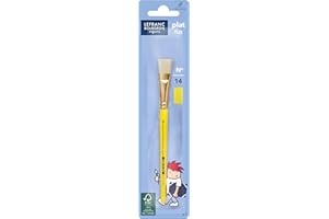 Lefranc Bourgeois Enfants - Brosse en Soie De Porc Plat pour Enfants, Bois FSC, pour Aquarelle, Gouache, Encre, Acrylique, Taille Nº14