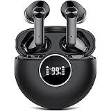 Ecouteur Bluetooth 5.2, Tianeer Écouteurs Bluetooth sans Fil avec Microphone HD, Écran LED, Contrôle Tactile, IPX7 Étanche Or