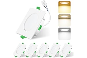 ALUSSO LIGHTING Faretto LED da incasso dimmerabile, 4 W 310 Lumen Spot da bagno IP44,3 CCT 3000 K 4000 K 6500 K Temperatura di colore regolabile, faretto per bagno, soggiorno, cucina, set di 6,