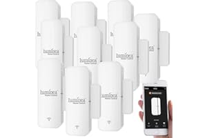 Luminea Home Control Türkontakt: 10er-Set WLAN-Tür- & Fensteralarm, App, für Alexa & Google Assistant (Tür Fenster Alarm, Home Assistant Fensterkontakt, Einbruchsicherung)