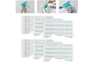 DRUFOFUL 6 Piezas para Leifheit Bath Cleaner Micro Duo Telescope Fregona Fundas de Recambio Kit,20x12,5cm Microfibra para Leifheit Mopa para Azulejos Lavable Funda, para Todos los Suelos, Descontaminación