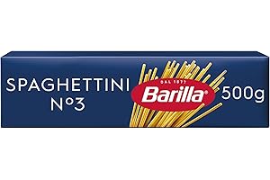 Barilla - Spaghettini de trigo duro, pasta, n.º 3, 8 unidades (8 paquetes de 500 g)