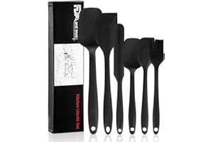 Ensemble d'ustensiles de cuisine,mreechan Spatule en silicone,Spatule Patisserie,Lot de spatules en silicone,résistante à la chaleur jusqu'à 230 °C,outils de cuisson antiadhésifs (Noir)