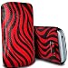 Produktbild ONX3® Nokia Asha 311 Red and Black Zebra PU Ziehbolzen Schutztasche Haut-Kasten