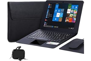 G-Anica® 10.1 Inch Windows 10 Laptop Quad Core Notebook Slim and Lightweight Mini Netbook Computer with Netflix Youtube Bluetooth Wifi Webcam HDMI , and Laptop Bag,Mouse, Mouse Pad, Headphone(Black)