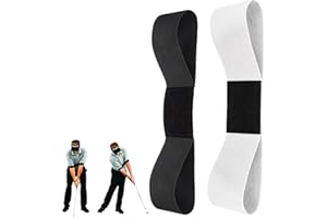 YNR 2 bandas de brazo de entrenamiento de swing de golf, cinta de brazo, cinturón de práctica de corrección de postura para hombres, mujeres principiantes, negro y blanco