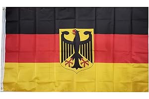 Stormflag Deutschland Flagge mit Adler 90x150cm Deutschland Fahne mit adler 3x5ft Polyester 90g mit Ösen mit Doppelnadel genäht.