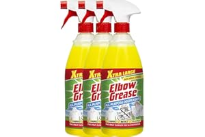 ONLINESTREET Elbow Grease Degreasers and Cleaners - Suitable for Removing Stains from Glass, Microwave, Kitchenaries, Bathroom, Fabrics, Plastics with Fresh Lemon scented Formula (1 Liter) (Pack of 3)