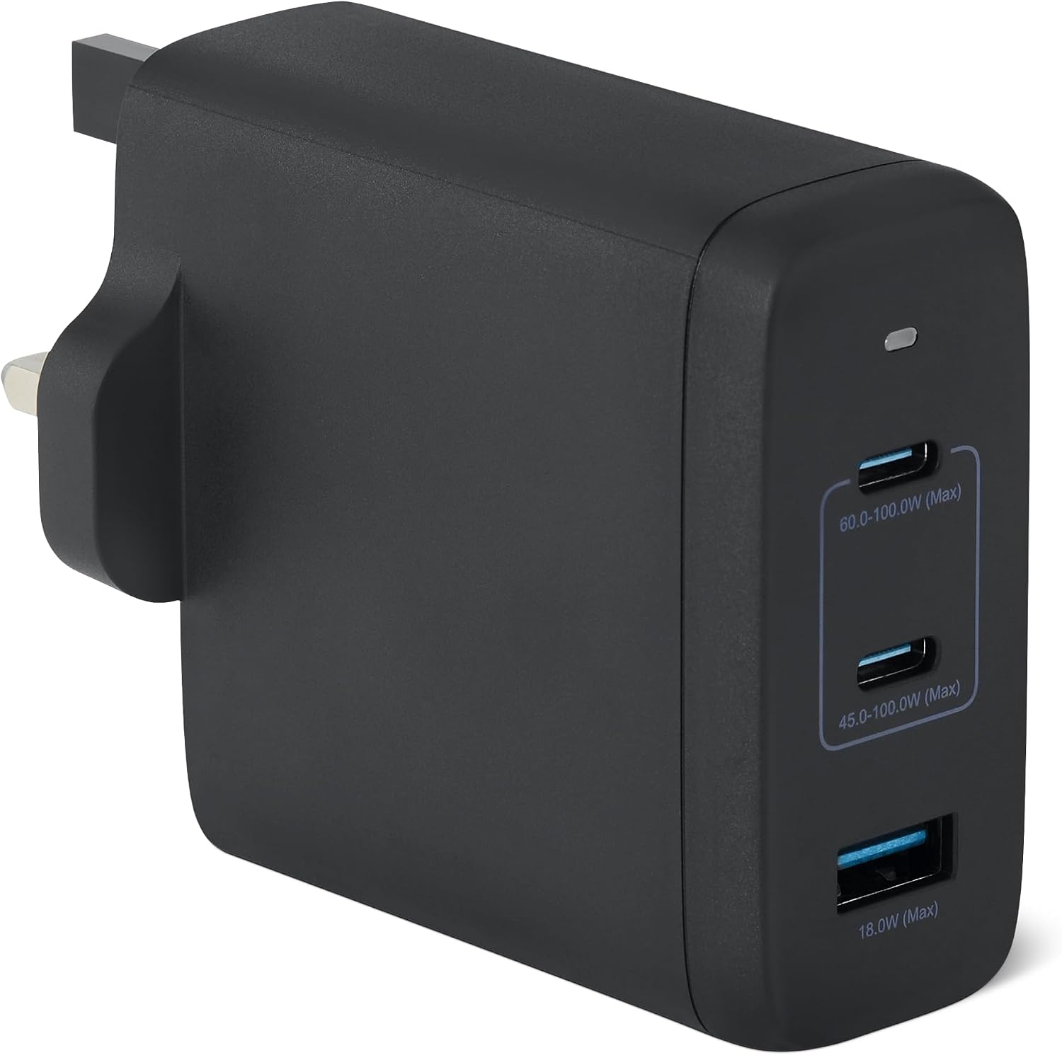 Amazon Basics Fast Charging USB C Nano GaN Wall Charger, 120W 3-Port for Laptops Tablets Phones, Black
