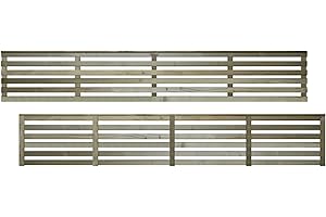 PREMIER GARDEN SUPPLIES Premier Vogue 6x1ft (W: 6ft x H: 1ft) Contemporary Horizontal Slatted Capped Trellis Venetian Style Garden Panel Fence Topper/Wall Art/Pergola/Divider Width 1828mm x Height: 321mm