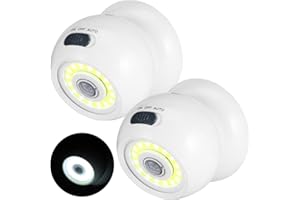 KINBERRY Motion Sensor PIR Light, 360° Rotating COB Motion Sensor LED Spotlight LED Security Light with Motion Sensor, Battery Operated PIR Sensor Security Light for Stair Hallway Garage Entrance-2pack