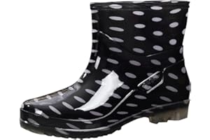 ZILOSCONCY Stivali Pioggia Donna Impermeabile Leggeri Stivaletti Gomma Donna Antiscivolo Stivali in Gomma Donna Allagamento da Lavoro Ankle Boots Antipioggia Antivento Stivale Giardino Giardinaggio Outdoor